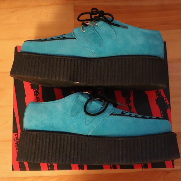 Tuk Suede Creeper Argan Blue Men's Sz.6 Women's Sz.8 Used Platform - Picture 5 of 12